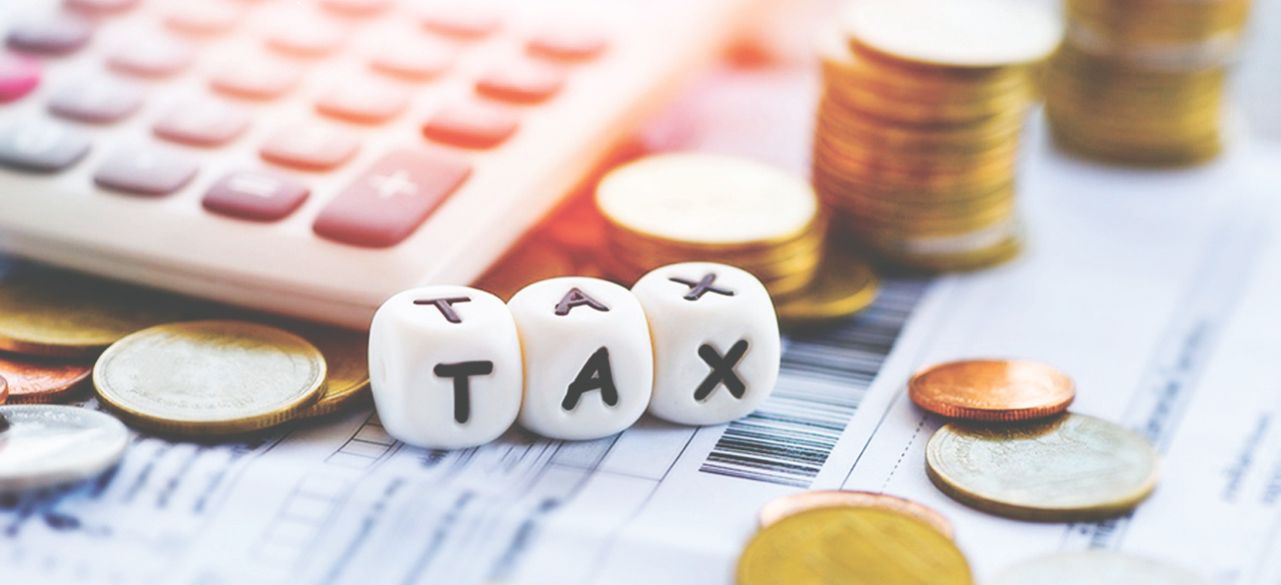 Tax planning desk and documents